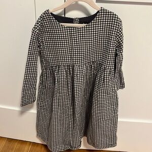 TEA COLLECTION check curved yoke dress size 7